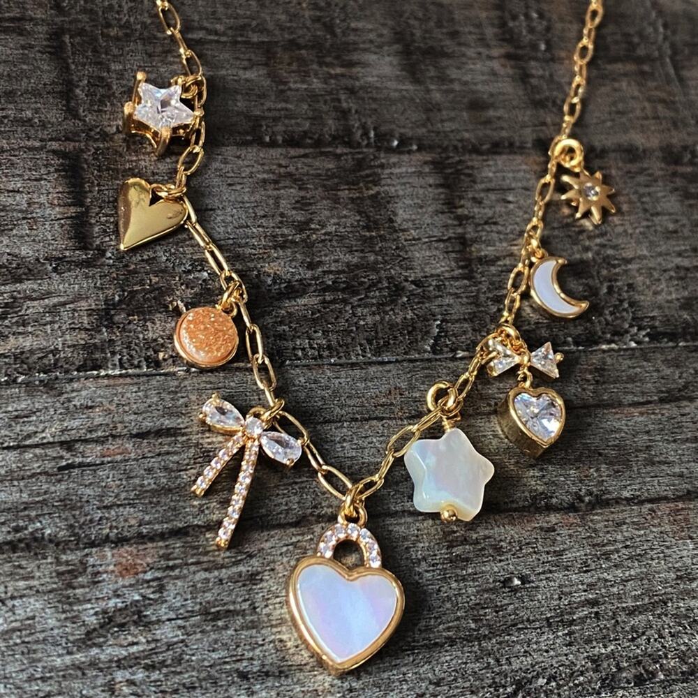 NEW FP x Luna Norte Mother Of Pearl Charm Layering Necklace - Picture 2 of 8